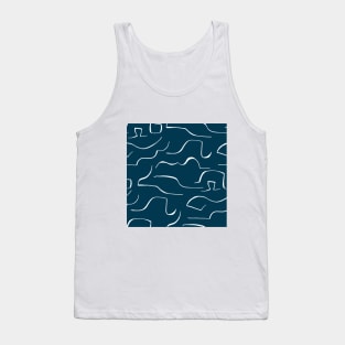 Navy blue color pattern Tank Top